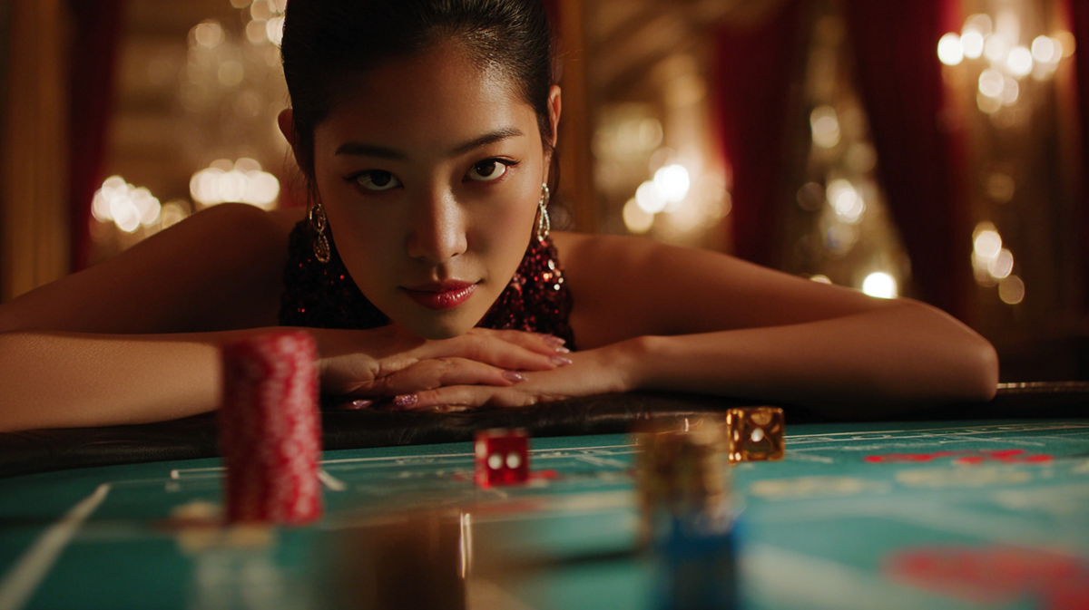 Người phụ nữ Á Đông tại bàn Sicbo, trải nghiệm casino trực tuyến chất lượng Las Vegas